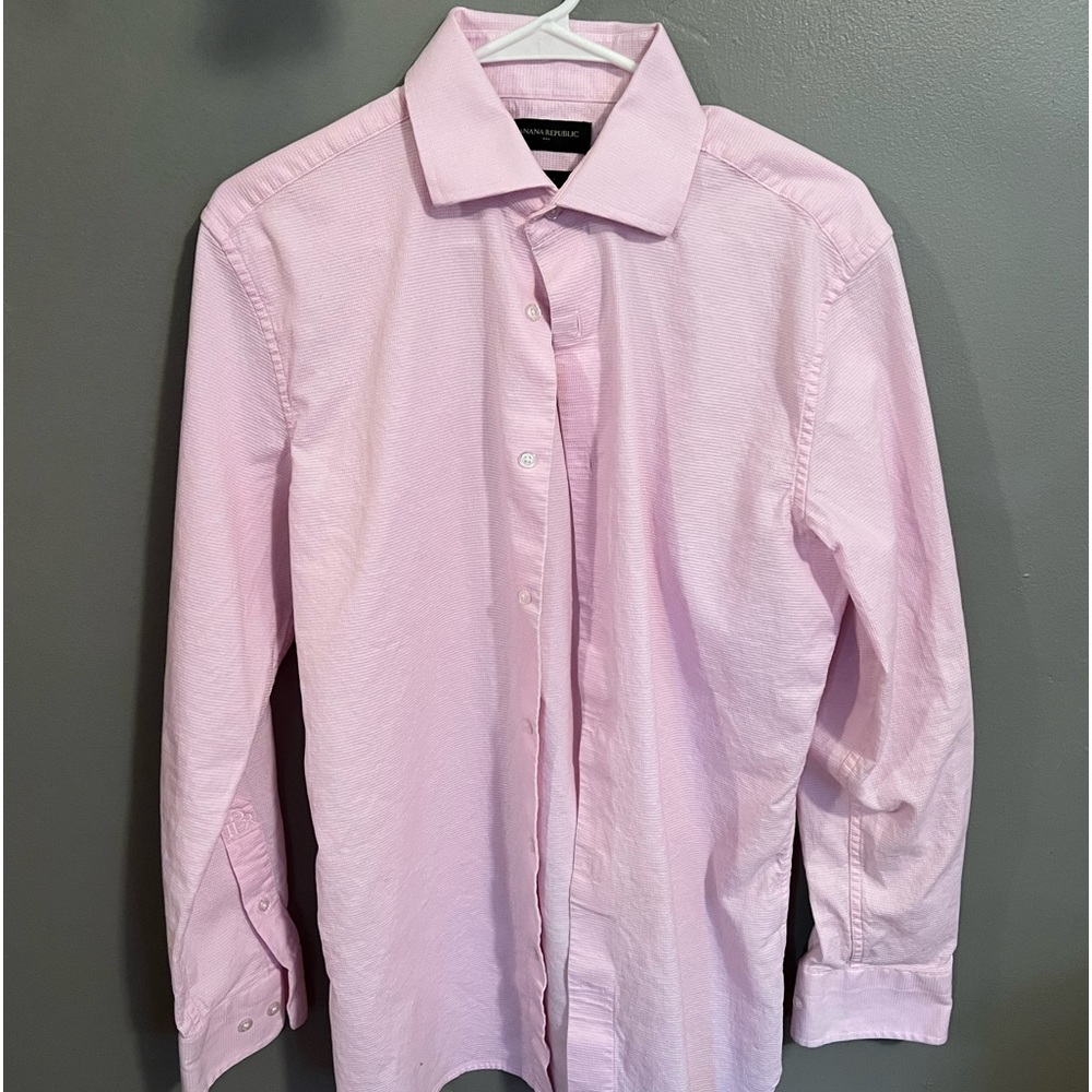 Banana Republic Dress Shirt Medium Slim Fit Pink EUC